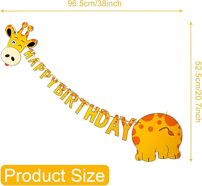 Giraffe Happy Birthday Jointed Banner